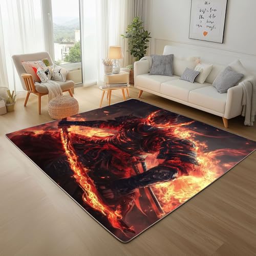 Dpvbffx Japanisch Samurai Teppich Wohnzimmer, Flamme Rüstung Krieger Kurzflor Teppich 120x170 cm, Anime Stil Teppiche Antirutsch Weich Waschbare Teppiche Kinderzimmer Schlafzimmer Bettvorleger Dpvbffx Japanisch Samurai Teppich Wohnzimmer, Flamme Rüstung Krieger Kurzflor Teppich 120x170 cm, Anime Stil Teppiche Antirutsch Weich Waschbare Teppiche Kinderzimmer Schlafzimmer Bettvorleger von Dpvbffx