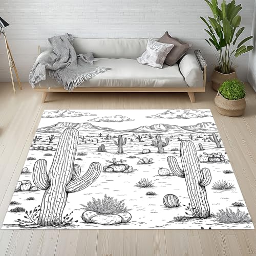 Dpvbffx Kaktus Malerei Teppich Wohnzimmer Schlafzimmer, Skizze Succulent Kurzflor Teppich 120x170 cm, Rustikale Western Teppiche Antirutsch Weich Waschbare Teppiche Kinderzimmer Bettvorleger Dpvbffx Kaktus Malerei Teppich Wohnzimmer Schlafzimmer, Skizze Succulent Kurzflor Teppich 120x170 cm, Rustikale Western Teppiche Antirutsch Weich Waschbare Teppiche Kinderzimmer Bettvorleger von Dpvbffx