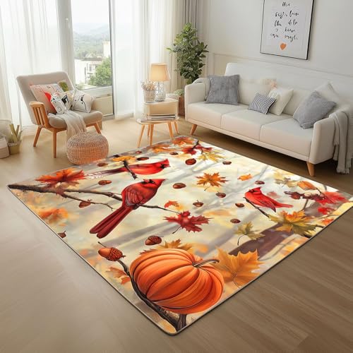 Dpvbffx Kardinal Fußmatte 40x60 cm, Ahornblatt Kürbis Teppich Klein rutschfest, Herbst Wald Vogel Teppich Kurzflor, Waschbarer Teppiche Gegend Schmutzfangmatte fur Innen Outdoor Eingang Dpvbffx Kardinal Fußmatte 40x60 cm, Ahornblatt Kürbis Teppich Klein rutschfest, Herbst Wald Vogel Teppich Kurzflor, Waschbarer Teppiche Gegend Schmutzfangmatte fur Innen Outdoor Eingang von Dpvbffx