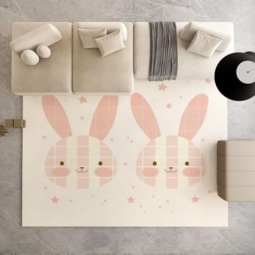 Dpvbffx Kariert Kaninchen Teppich Wohnzimmer, Kawaii Karikatur Sterne Kurzflor Teppich 120x170 cm, Niedlich Kinder Teppiche Antirutsch Weich Waschbare Teppiche Kinderzimmer Schlafzimmer Bettvorleger Dpvbffx Kariert Kaninchen Teppich Wohnzimmer, Kawaii Karikatur Sterne Kurzflor Teppich 120x170 cm, Niedlich Kinder Teppiche Antirutsch Weich Waschbare Teppiche Kinderzimmer Schlafzimmer Bettvorleger von Dpvbffx