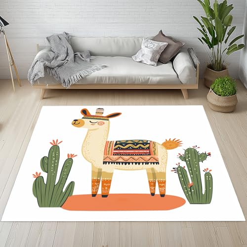 Dpvbffx Karikatur Alpaka Teppich Wohnzimmer, Nette Tiermotiv Kurzflor Teppich 140x200 cm, Succulent Kaktus Teppiche Antirutsch Weich Waschbare Teppiche Kinderzimmer Schlafzimmer Bettvorleger Dpvbffx Karikatur Alpaka Teppich Wohnzimmer, Nette Tiermotiv Kurzflor Teppich 140x200 cm, Succulent Kaktus Teppiche Antirutsch Weich Waschbare Teppiche Kinderzimmer Schlafzimmer Bettvorleger von Dpvbffx