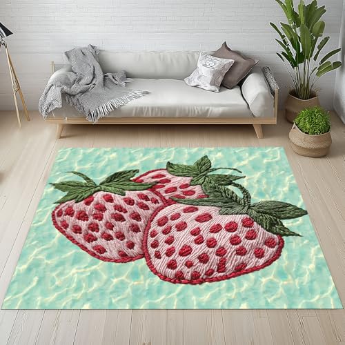 Dpvbffx Kawaii Erdbeer Fußmatte 50x80 cm, Frücht Ornament Teppich Klein rutschfest, Sommer Obst Teppich Kurzflor, Waschbarer Teppiche Gegend Schmutzfangmatte fur Innen Outdoor Eingang Dpvbffx Kawaii Erdbeer Fußmatte 50x80 cm, Frücht Ornament Teppich Klein rutschfest, Sommer Obst Teppich Kurzflor, Waschbarer Teppiche Gegend Schmutzfangmatte fur Innen Outdoor Eingang von Dpvbffx