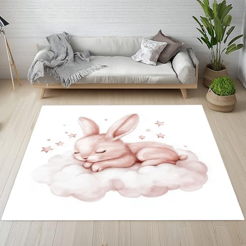Dpvbffx Kawaii Kaninchen Teppich Groß 200x290 cm, Karikatur Tiermuster Waschbare Teppiche Antirutsch, Nette Tier Kinder Teppich Weich Kurzflor Fur Wohnzimmer, Schlafzimmer, Kinderzimmer Bettvorleger Dpvbffx Kawaii Kaninchen Teppich Groß 200x290 cm, Karikatur Tiermuster Waschbare Teppiche Antirutsch, Nette Tier Kinder Teppich Weich Kurzflor Fur Wohnzimmer, Schlafzimmer, Kinderzimmer Bettvorleger von Dpvbffx