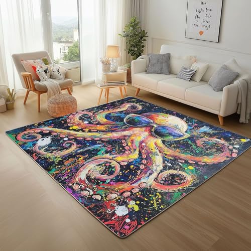 Dpvbffx Krake Fußmatte 50x80 cm, Graffiti Meerestier Teppich Klein rutschfest, Lustige Meereslebewesen Teppich Kurzflor, Waschbarer Teppiche Gegend Schmutzfangmatte fur Innen Outdoor Eingang Dpvbffx Krake Fußmatte 50x80 cm, Graffiti Meerestier Teppich Klein rutschfest, Lustige Meereslebewesen Teppich Kurzflor, Waschbarer Teppiche Gegend Schmutzfangmatte fur Innen Outdoor Eingang von Dpvbffx