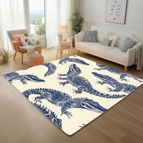 Dpvbffx Krokodil Teppich rutschfest, Amphibien Tiermotiv Teppich Wohnzimmer 80x150 cm, Vintage Wildtier Amphibien Teppiche Kurzflor Waschbare fur Schlafzimmer Kinderzimmer Schmutzfangteppich Dpvbffx Krokodil Teppich rutschfest, Amphibien Tiermotiv Teppich Wohnzimmer 80x150 cm, Vintage Wildtier Amphibien Teppiche Kurzflor Waschbare fur Schlafzimmer Kinderzimmer Schmutzfangteppich von Dpvbffx