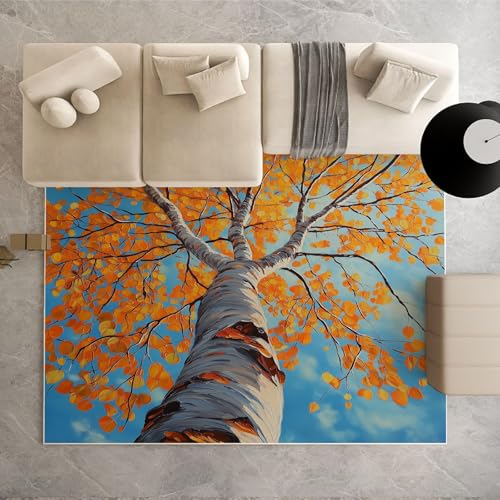Dpvbffx Kunst Ölgemälde Fußmatte 60x90 cm, Baumzweig Blätter Teppich Klein rutschfest, Herbst Wald Waschbarer Teppich Kurzflor Weich, Teppiche Gegend Schmutzfangmatte fur Innen Outdoor Eingang Dpvbffx Kunst Ölgemälde Fußmatte 60x90 cm, Baumzweig Blätter Teppich Klein rutschfest, Herbst Wald Waschbarer Teppich Kurzflor Weich, Teppiche Gegend Schmutzfangmatte fur Innen Outdoor Eingang von Dpvbffx