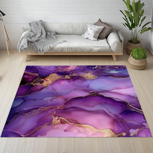 Dpvbffx Lila Marmor Teppich rutschfest Weich, Abstrakte Marmoriert Teppich Wohnzimmer 100x150 cm, Modern Marmor Optik Teppiche Kurzflor Waschbare fur Schlafzimmer, Badezimmer, Kinderzimmer Dpvbffx Lila Marmor Teppich rutschfest Weich, Abstrakte Marmoriert Teppich Wohnzimmer 100x150 cm, Modern Marmor Optik Teppiche Kurzflor Waschbare fur Schlafzimmer, Badezimmer, Kinderzimmer von Dpvbffx