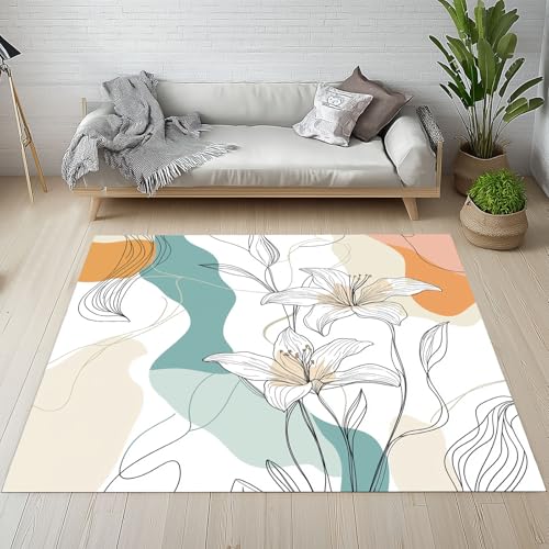 Dpvbffx Lilie Blumen Fußmatte 50x80 cm, Mid Century Kunst Teppich Klein rutschfest, Modern Minimalistisch Teppich Kurzflor, Waschbarer Teppiche Gegend Schmutzfangmatte fur Innen Outdoor Eingang Dpvbffx Lilie Blumen Fußmatte 50x80 cm, Mid Century Kunst Teppich Klein rutschfest, Modern Minimalistisch Teppich Kurzflor, Waschbarer Teppiche Gegend Schmutzfangmatte fur Innen Outdoor Eingang von Dpvbffx