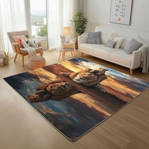 Dpvbffx Löwe Tiermotiv Fußmatte 40x60 cm, Afrika Savanne Tier Teppich Klein rutschfest, Wildtier Teppich Kurzflor, Waschbarer Teppiche Gegend Schmutzfangmatte fur Innen Outdoor Eingang Dpvbffx Löwe Tiermotiv Fußmatte 40x60 cm, Afrika Savanne Tier Teppich Klein rutschfest, Wildtier Teppich Kurzflor, Waschbarer Teppiche Gegend Schmutzfangmatte fur Innen Outdoor Eingang von Dpvbffx