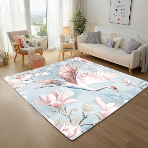 Dpvbffx Magnolie Kranich Fußmatte 50x80 cm, Natur Blumen Vogel Teppich Klein rutschfest, Chinesischer Stil Teppich Kurzflor, Waschbarer Teppiche Gegend Schmutzfangmatte fur Innen Outdoor Eingang Dpvbffx Magnolie Kranich Fußmatte 50x80 cm, Natur Blumen Vogel Teppich Klein rutschfest, Chinesischer Stil Teppich Kurzflor, Waschbarer Teppiche Gegend Schmutzfangmatte fur Innen Outdoor Eingang von Dpvbffx
