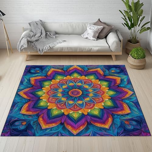 Dpvbffx Mandala Fußmatte 50x80 cm, Exotisch Böhmen Blumen Teppich Klein rutschfest, Boho Mandala Medaillon Teppich Kurzflor, Waschbarer Teppiche Gegend Schmutzfangmatte fur Innen Outdoor Eingang Dpvbffx Mandala Fußmatte 50x80 cm, Exotisch Böhmen Blumen Teppich Klein rutschfest, Boho Mandala Medaillon Teppich Kurzflor, Waschbarer Teppiche Gegend Schmutzfangmatte fur Innen Outdoor Eingang von Dpvbffx