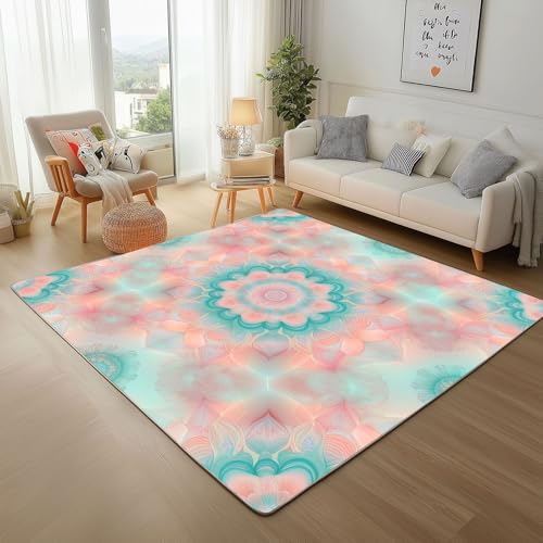 Dpvbffx Mandala Teppich rutschfest, Indian Böhmen Blumen Teppich Wohnzimmer 80x120 cm, Vintage Boho Mandala Teppiche Kurzflor Waschbare fur Schlafzimmer Badezimmer Kinderzimmer Schmutzfangteppich Dpvbffx Mandala Teppich rutschfest, Indian Böhmen Blumen Teppich Wohnzimmer 80x120 cm, Vintage Boho Mandala Teppiche Kurzflor Waschbare fur Schlafzimmer Badezimmer Kinderzimmer Schmutzfangteppich von Dpvbffx