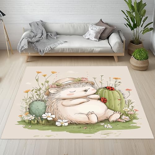 Dpvbffx Marienkäfer Igel Teppich Wohnzimmer Schlafzimmer, Kaktus Blumen Kurzflor Teppich 160x200 cm, Nette Karikatur Tier Teppiche Antirutsch Weich Waschbare Teppiche Kinderzimmer Bettvorleger Dpvbffx Marienkäfer Igel Teppich Wohnzimmer Schlafzimmer, Kaktus Blumen Kurzflor Teppich 160x200 cm, Nette Karikatur Tier Teppiche Antirutsch Weich Waschbare Teppiche Kinderzimmer Bettvorleger von Dpvbffx