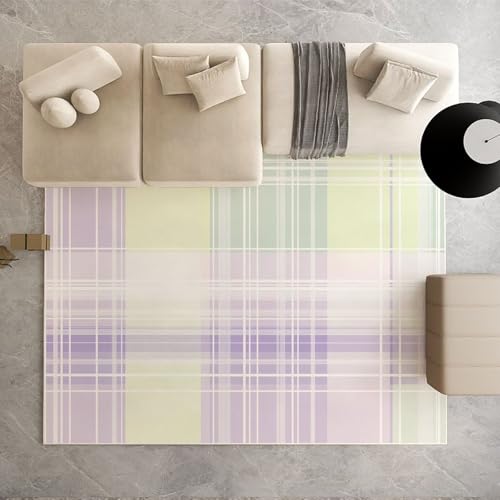 Dpvbffx Mauve Gingham Teppich Groß 245x300 cm, Gestreift Schottenkaro Waschbare Teppiche Antirutsch, Landhausstil Kariert Teppich Weich Kurzflor Fur Wohnzimmer Schlafzimmer Kinderzimmer Bettvorleger Dpvbffx Mauve Gingham Teppich Groß 245x300 cm, Gestreift Schottenkaro Waschbare Teppiche Antirutsch, Landhausstil Kariert Teppich Weich Kurzflor Fur Wohnzimmer Schlafzimmer Kinderzimmer Bettvorleger von Dpvbffx