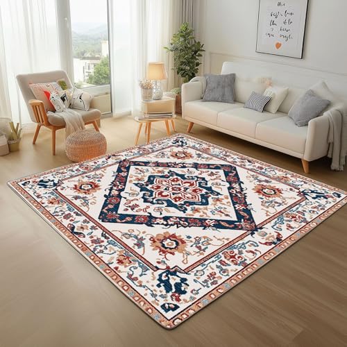 Dpvbffx Medaillon Teppich rutschfest, Vintage Boho Blumen Teppich Wohnzimmer 80x150 cm, Geometrisch Ethnisch Teppiche Kurzflor Waschbare fur Schlafzimmer Badezimmer Kinderzimmer Schmutzfangteppich Dpvbffx Medaillon Teppich rutschfest, Vintage Boho Blumen Teppich Wohnzimmer 80x150 cm, Geometrisch Ethnisch Teppiche Kurzflor Waschbare fur Schlafzimmer Badezimmer Kinderzimmer Schmutzfangteppich von Dpvbffx