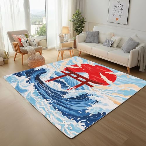 Dpvbffx Meereswelle Berg Fuji Fußmatte 40x60 cm, Japanischer Stil Teppich Klein rutschfest, Hokusai Muster Teppich Kurzflor, Waschbarer Teppiche Gegend Schmutzfangmatte fur Innen Outdoor Eingang Dpvbffx Meereswelle Berg Fuji Fußmatte 40x60 cm, Japanischer Stil Teppich Klein rutschfest, Hokusai Muster Teppich Kurzflor, Waschbarer Teppiche Gegend Schmutzfangmatte fur Innen Outdoor Eingang von Dpvbffx