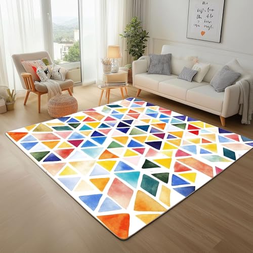 Dpvbffx Mehrfarbig Dreieck Fußmatte 40x60 cm, Aquarell Geometrisch Teppich Klein rutschfest, Modern Kunst Teppich Kurzflor, Waschbarer Teppiche Gegend Schmutzfangmatte fur Innen Outdoor Eingang Dpvbffx Mehrfarbig Dreieck Fußmatte 40x60 cm, Aquarell Geometrisch Teppich Klein rutschfest, Modern Kunst Teppich Kurzflor, Waschbarer Teppiche Gegend Schmutzfangmatte fur Innen Outdoor Eingang von Dpvbffx