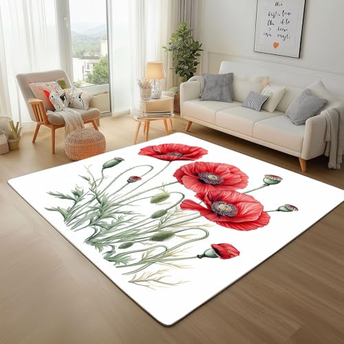 Dpvbffx Mohnblume Fußmatte 40x60 cm, Botanisch Blumen Teppich Klein rutschfest, Frühling Natur Floral Teppich Kurzflor, Waschbarer Teppiche Gegend Schmutzfangmatte fur Innen Outdoor Eingang Dpvbffx Mohnblume Fußmatte 40x60 cm, Botanisch Blumen Teppich Klein rutschfest, Frühling Natur Floral Teppich Kurzflor, Waschbarer Teppiche Gegend Schmutzfangmatte fur Innen Outdoor Eingang von Dpvbffx