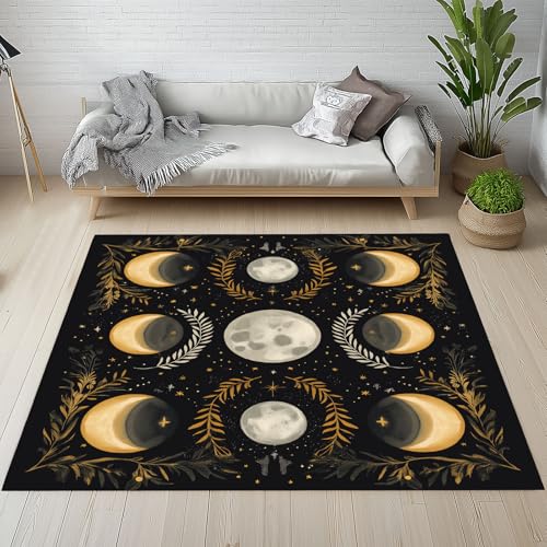 Dpvbffx Mondphase Fußmatte 50x80 cm, Böhmen Sonne Mond Sterne Teppich Klein rutschfest, Himmlische Pflanzen Blätter Teppich Kurzflor, Teppiche Gegend Schmutzfangmatte fur Innen Outdoor Eingang Dpvbffx Mondphase Fußmatte 50x80 cm, Böhmen Sonne Mond Sterne Teppich Klein rutschfest, Himmlische Pflanzen Blätter Teppich Kurzflor, Teppiche Gegend Schmutzfangmatte fur Innen Outdoor Eingang von Dpvbffx