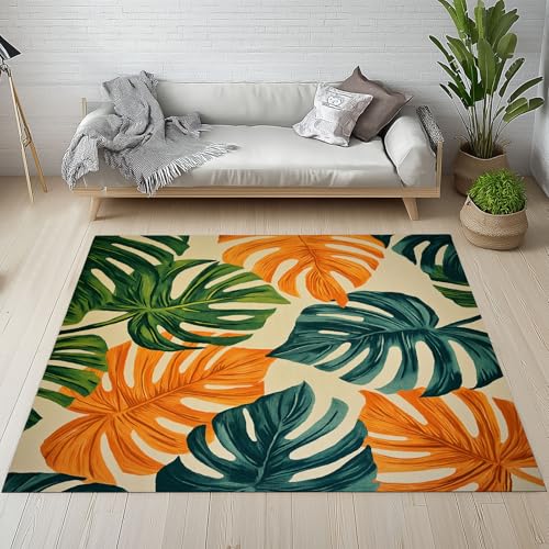 Dpvbffx Monstera Teppich rutschfest, Exotisch Pflanzen Blätter Teppich Wohnzimmer 100x150 cm, Tropisch Dschungel Botanisch Teppiche Kurzflor Waschbare fur Schlafzimmer Badezimmer Schmutzfangteppich Dpvbffx Monstera Teppich rutschfest, Exotisch Pflanzen Blätter Teppich Wohnzimmer 100x150 cm, Tropisch Dschungel Botanisch Teppiche Kurzflor Waschbare fur Schlafzimmer Badezimmer Schmutzfangteppich von Dpvbffx