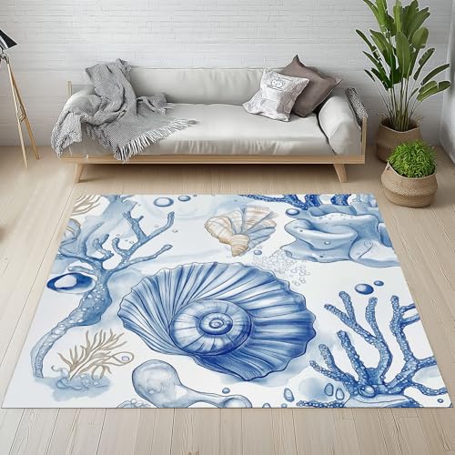 Dpvbffx Muschel Korallen Teppich rutschfest Weich, Ozean Meeresmotiv Teppich Wohnzimmer 80x120 cm, Nautische Küste Teppiche Kurzflor Waschbare fur Schlafzimmer Badezimmer Kinderzimmer Dpvbffx Muschel Korallen Teppich rutschfest Weich, Ozean Meeresmotiv Teppich Wohnzimmer 80x120 cm, Nautische Küste Teppiche Kurzflor Waschbare fur Schlafzimmer Badezimmer Kinderzimmer von Dpvbffx