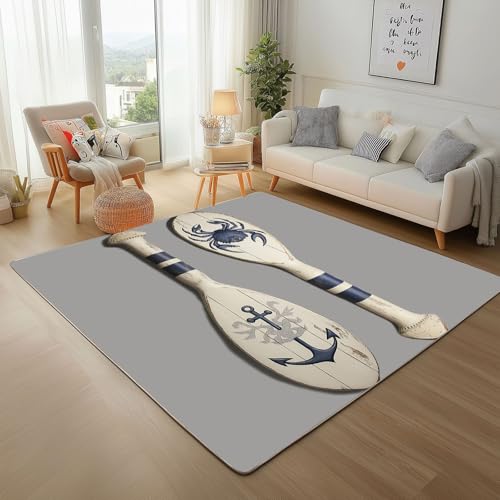 Dpvbffx Nautische Thema Teppich rutschfest Weich, Paddel Anker Teppich Wohnzimmer 80x120 cm, Vintage Maritim Teppiche Kurzflor Waschbare fur Schlafzimmer Badezimmer Kinderzimmer Schmutzfangteppich Dpvbffx Nautische Thema Teppich rutschfest Weich, Paddel Anker Teppich Wohnzimmer 80x120 cm, Vintage Maritim Teppiche Kurzflor Waschbare fur Schlafzimmer Badezimmer Kinderzimmer Schmutzfangteppich von Dpvbffx