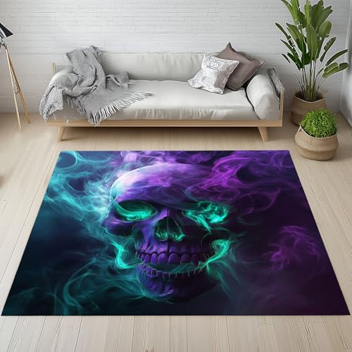 Dpvbffx Neon Rauch Schädel Fußmatte 40x60 cm, Gotisch Skull Teppich Klein rutschfest, Halloween Totenkopf Teppich Kurzflor, Waschbarer Teppiche Gegend Schmutzfangmatte fur Innen Outdoor Eingang Dpvbffx Neon Rauch Schädel Fußmatte 40x60 cm, Gotisch Skull Teppich Klein rutschfest, Halloween Totenkopf Teppich Kurzflor, Waschbarer Teppiche Gegend Schmutzfangmatte fur Innen Outdoor Eingang von Dpvbffx