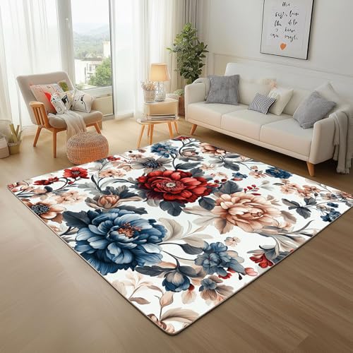 Dpvbffx Pfingstrose Fußmatte 60x90 cm, Bauernhaus Blumen Teppich Klein rutschfest, Vintage Blumenmuster Teppich Kurzflor, Waschbarer Teppiche Gegend Schmutzfangmatte fur Innen Outdoor Eingang Dpvbffx Pfingstrose Fußmatte 60x90 cm, Bauernhaus Blumen Teppich Klein rutschfest, Vintage Blumenmuster Teppich Kurzflor, Waschbarer Teppiche Gegend Schmutzfangmatte fur Innen Outdoor Eingang von Dpvbffx