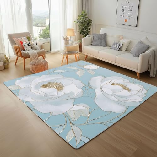 Dpvbffx Pfingstrose Fußmatte 60x90 cm, Elegant Blumenmuster Teppich Klein rutschfest, Aesthetic Blumen Teppich Kurzflor, Waschbarer Teppiche Gegend Schmutzfangmatte fur Innen Outdoor Eingang Dpvbffx Pfingstrose Fußmatte 60x90 cm, Elegant Blumenmuster Teppich Klein rutschfest, Aesthetic Blumen Teppich Kurzflor, Waschbarer Teppiche Gegend Schmutzfangmatte fur Innen Outdoor Eingang von Dpvbffx