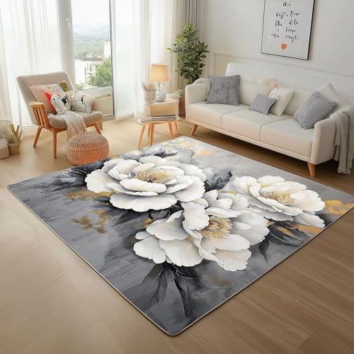 Dpvbffx Pfingstrose Teppich rutschfest Weich, Vintage Elegant Floral Teppich Wohnzimmer 80x150 cm, Blumenmuster Teppiche Kurzflor Waschbare fur Schlafzimmer Badezimmer Kinderzimmer Schmutzfangteppich Dpvbffx Pfingstrose Teppich rutschfest Weich, Vintage Elegant Floral Teppich Wohnzimmer 80x150 cm, Blumenmuster Teppiche Kurzflor Waschbare fur Schlafzimmer Badezimmer Kinderzimmer Schmutzfangteppich von Dpvbffx