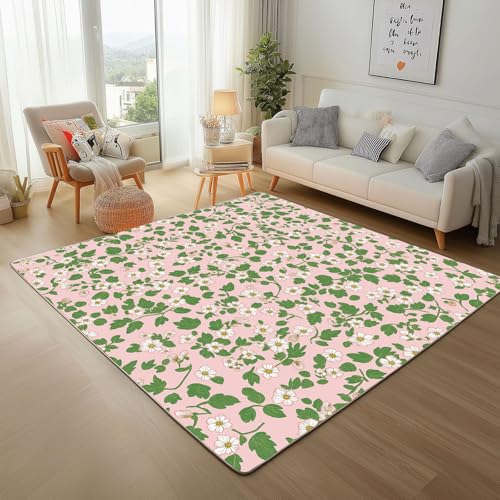 Dpvbffx Pflanzenmuster Teppich Wohnzimmer, Botanisch Blumen Kurzflor Teppich 120x170 cm, Landhaus Grün Blätter Teppiche Antirutsch Weich Waschbare Teppiche Kinderzimmer Schlafzimmer Bettvorleger Dpvbffx Pflanzenmuster Teppich Wohnzimmer, Botanisch Blumen Kurzflor Teppich 120x170 cm, Landhaus Grün Blätter Teppiche Antirutsch Weich Waschbare Teppiche Kinderzimmer Schlafzimmer Bettvorleger von Dpvbffx