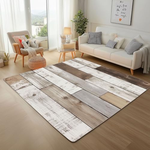 Dpvbffx Retro Holzoptik Teppich Groß 245x300 cm, Verwittert Holz Board Teppiche Antirutsch, Rustikale Holzmaserung Teppich Weich Kurzflor Fur Wohnzimmer Schlafzimmer Kinderzimmer Bettvorleger Dpvbffx Retro Holzoptik Teppich Groß 245x300 cm, Verwittert Holz Board Teppiche Antirutsch, Rustikale Holzmaserung Teppich Weich Kurzflor Fur Wohnzimmer Schlafzimmer Kinderzimmer Bettvorleger von Dpvbffx