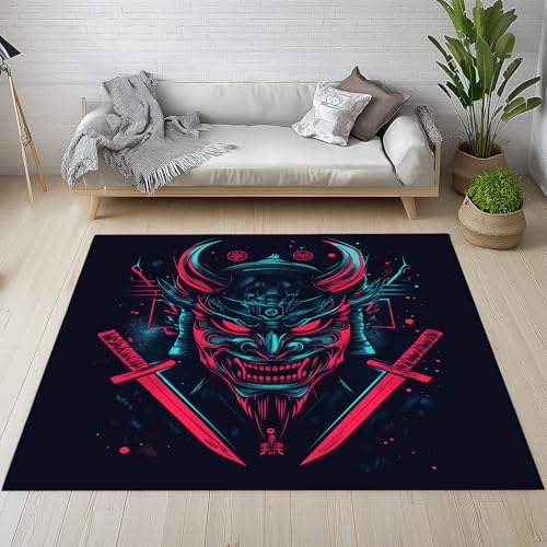 Dpvbffx Samurai Teppich Groß 160x230 cm, Japanischer Stil Anime Waschbare Teppiche Antirutsch, Schädel Krieger Teppich Weich Kurzflor Fur Wohnzimmer Schlafzimmer Kinderzimmer Bettvorleger Dpvbffx Samurai Teppich Groß 160x230 cm, Japanischer Stil Anime Waschbare Teppiche Antirutsch, Schädel Krieger Teppich Weich Kurzflor Fur Wohnzimmer Schlafzimmer Kinderzimmer Bettvorleger von Dpvbffx