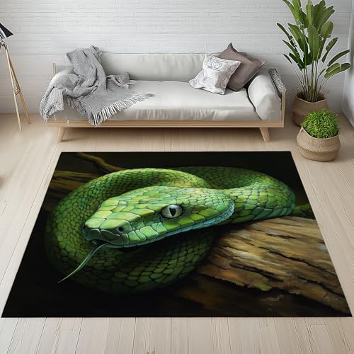 Dpvbffx Schlange Teppich Groß 160x230 cm, Reptilien Schlange Waschbare Teppiche Antirutsch, Wildtier Teppich Weich Kurzflor Fur Wohnzimmer Schlafzimmer Kinderzimmer Bettvorleger Dpvbffx Schlange Teppich Groß 160x230 cm, Reptilien Schlange Waschbare Teppiche Antirutsch, Wildtier Teppich Weich Kurzflor Fur Wohnzimmer Schlafzimmer Kinderzimmer Bettvorleger von Dpvbffx