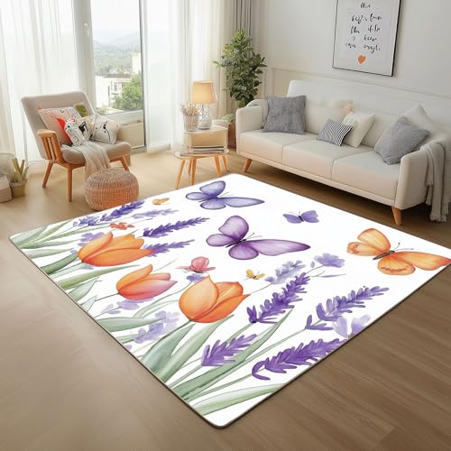 Dpvbffx Schmetterling Blumen Fußmatte 40x60 cm, Aquarell Insekten Floral Teppich Klein rutschfest, Frühling Natur Pflanzen Teppich Kurzflor, Teppiche Gegend Schmutzfangmatte fur Innen Outdoor Eingang Dpvbffx Schmetterling Blumen Fußmatte 40x60 cm, Aquarell Insekten Floral Teppich Klein rutschfest, Frühling Natur Pflanzen Teppich Kurzflor, Teppiche Gegend Schmutzfangmatte fur Innen Outdoor Eingang von Dpvbffx