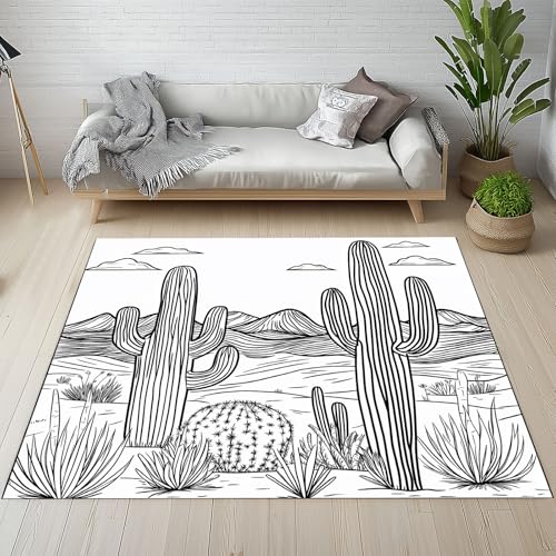 Dpvbffx Skizze Kaktus Teppich Wohnzimmer Schlafzimmer, Succulent Malerei Kurzflor Teppich 120x170 cm, Western Rustikale Teppiche Antirutsch Weich Waschbare Teppiche Kinderzimmer Bettvorleger Dpvbffx Skizze Kaktus Teppich Wohnzimmer Schlafzimmer, Succulent Malerei Kurzflor Teppich 120x170 cm, Western Rustikale Teppiche Antirutsch Weich Waschbare Teppiche Kinderzimmer Bettvorleger von Dpvbffx