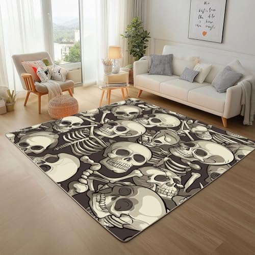 Dpvbffx Skull Skelett Fußmatte 50x80 cm, Totenkopf Knochen Teppich Klein rutschfest, Schädel Halloween Teppich Kurzflor, Waschbarer Teppiche Gegend Schmutzfangmatte fur Innen Outdoor Eingang Dpvbffx Skull Skelett Fußmatte 50x80 cm, Totenkopf Knochen Teppich Klein rutschfest, Schädel Halloween Teppich Kurzflor, Waschbarer Teppiche Gegend Schmutzfangmatte fur Innen Outdoor Eingang von Dpvbffx