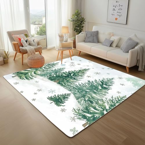 Dpvbffx Tannenbaum Fußmatte 60x90 cm, Winter Schneeflocke Wald Teppich Klein rutschfest, Aquarell Landschaft Teppich Kurzflor, Waschbarer Teppiche Gegend Schmutzfangmatte fur Innen Outdoor Eingang Dpvbffx Tannenbaum Fußmatte 60x90 cm, Winter Schneeflocke Wald Teppich Klein rutschfest, Aquarell Landschaft Teppich Kurzflor, Waschbarer Teppiche Gegend Schmutzfangmatte fur Innen Outdoor Eingang von Dpvbffx