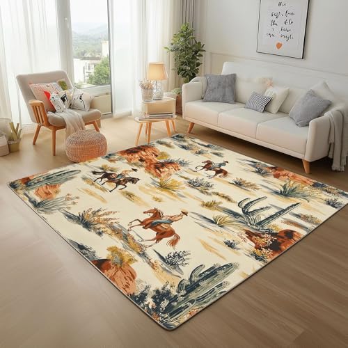 Dpvbffx Western Cowboy Teppich Wohnzimmer, Wild West Kurzflor Teppich 140x200 cm, Wildnis Pflanzen Kaktus Teppiche Antirutsch Weich Waschbare Teppiche Kinderzimmer Schlafzimmer Bettvorleger Dpvbffx Western Cowboy Teppich Wohnzimmer, Wild West Kurzflor Teppich 140x200 cm, Wildnis Pflanzen Kaktus Teppiche Antirutsch Weich Waschbare Teppiche Kinderzimmer Schlafzimmer Bettvorleger von Dpvbffx
