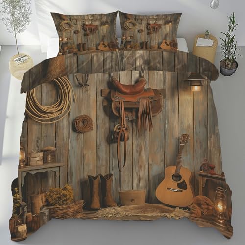 Dpvbffx Wild West Bettdeckenbezug 155x220 Mikrofaser, Western Schlafzimmer Dekor Wendebettwäsche Bügelfrei 3 Teilig Weich, Rustikale Bauernhaus Bettwäsche mit Reißverschluss und 2 Kissenbezug 80x80 Dpvbffx Wild West Bettdeckenbezug 155x220 Mikrofaser, Western Schlafzimmer Dekor Wendebettwäsche Bügelfrei 3 Teilig Weich, Rustikale Bauernhaus Bettwäsche mit Reißverschluss und 2 Kissenbezug 80x80 von Dpvbffx