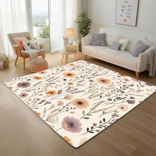 Dpvbffx Wildblumen Teppich rutschfest Weich, Rustikale Blumen Teppich Wohnzimmer 80x120 cm, Landhaus Bauernhaus Teppiche Kurzflor Waschbare fur Schlafzimmer Badezimmer Kinderzimmer Schmutzfangteppich Dpvbffx Wildblumen Teppich rutschfest Weich, Rustikale Blumen Teppich Wohnzimmer 80x120 cm, Landhaus Bauernhaus Teppiche Kurzflor Waschbare fur Schlafzimmer Badezimmer Kinderzimmer Schmutzfangteppich von Dpvbffx