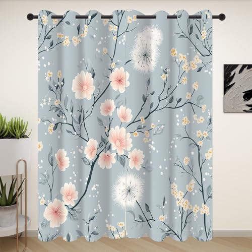 Landhausstil Blumen Vorhang mit Ösen 2er Set, Pflanzenmuster Blackout Curtain Lärmschutzvorhang, Löwenzahn Floral Botanisch Gardinen Blickdicht 225 cm Lang 70 cm Breit fur Schlafzimmer Wohnzimmer Landhausstil Blumen Vorhang mit Ösen 2er Set, Pflanzenmuster Blackout Curtain Lärmschutzvorhang, Löwenzahn Floral Botanisch Gardinen Blickdicht 225 cm Lang 70 cm Breit fur Schlafzimmer Wohnzimmer von Dpvbffx