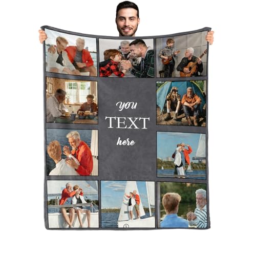Dr Custom Personalisierte Decke mit Foto Individuell gestaltete Fotodecke, Kuscheldecke mit Eigenem Foto, Geschenke für Freundin, Mama und Papa von Dr Custom