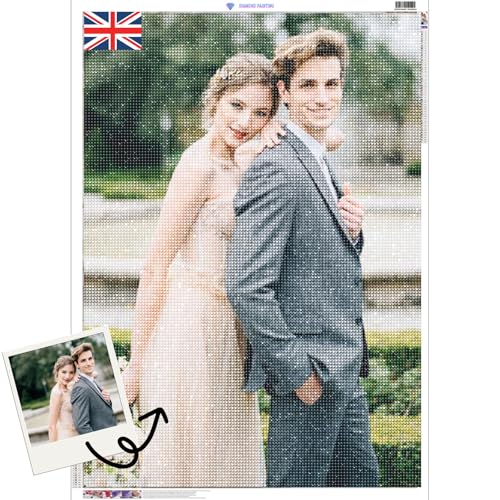 Dr Custom 5D Diamond Painting Eigenes Foto – Individuelles Design Diamant Full Bilder, Personalisiertes Set für Erwachsene Home Decor (Runder, 30x30cm) von Dr Custom