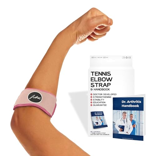 Dr. Arthritis Von Ärzten Entworfen Ellenbogen Bandage/Tennisarm Manschette. Ellenbogenbandage Tennisarm/Golferarm, Verstellbare Tennisarm Bandage für linken und rechten Arm [Einzelstück, Pink] von Dr. Arthritis