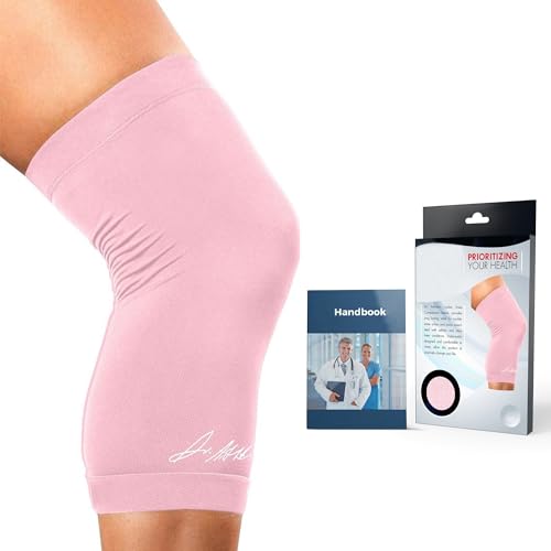 Von Ärzten Entworfen Knie-Bandage Damen, Kniebandagen bei Arthritis, Sehnenscheidenentzündung, Kniebandage Kraftsport/Sport zur Unterstützung bei Verletzungen [Einzelstück, Pink, L] von Dr. Arthritis