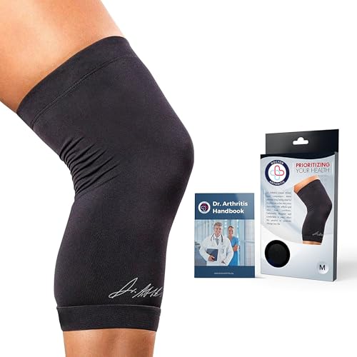 Von Ärzten Entworfen Kniebandage Damen/Kniebandage Männer, Kniestütze für Linderung bei Arthritis, Sehnenscheidenentzündung, Verletzungen, Stützende Kniebandagen/Kniebandage Arthrose [Schwarz, von Dr. Arthritis