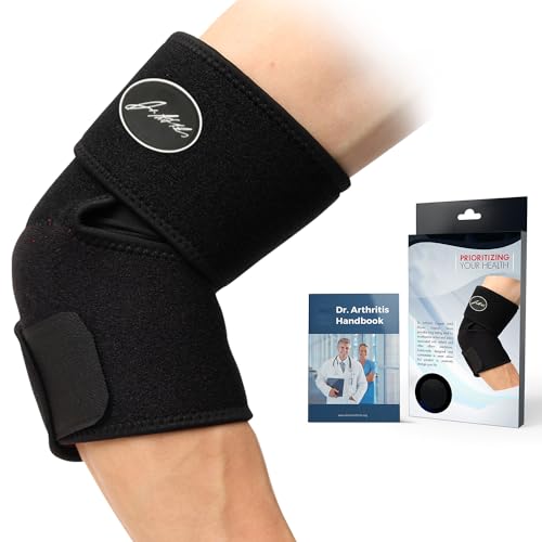 Dr. Arthritis Von Ärzten Entworfen, Kupfergefütterte Ellenbogen Bandage, Ellenbogenbandage Tennisarm/Ellenbogenbeschwerden, Anpassbarer Ellenbogenbandagen/Bandage für Tennisarm [Einzelstück, Schwarz] von Dr. Arthritis