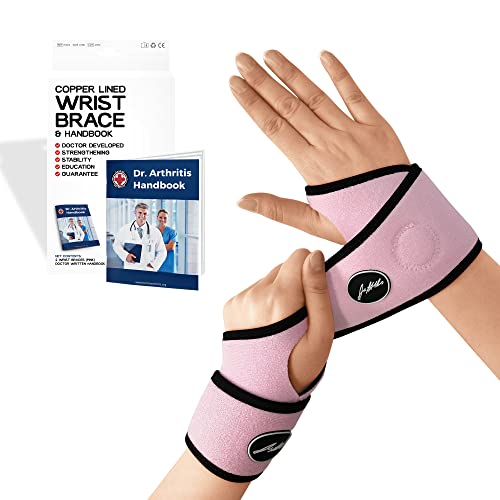 Dr. Arthritis Von Ärzten entwickelte, bequeme, leichte Handgelenkstütze, Handgelenkstütze, perfekte Passform für rechte und linke Hand, für Männer und Frauen (Rosa, 2er-Pack) von Dr. Arthritis