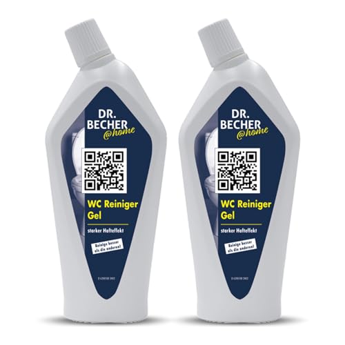 DR.BECHER @home WC Reiniger Gel - Mühelose Entfernung hartnäckiger Verschmutzungen für hygienischen Glanz in Toiletten, Urinalen und Bidets - Mit Schutzschild gegen Ablagerungen 2x 750ml von DR.BECHER